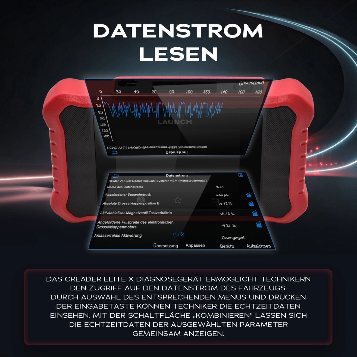 Creader Elite X V2 Datenstrom lesen