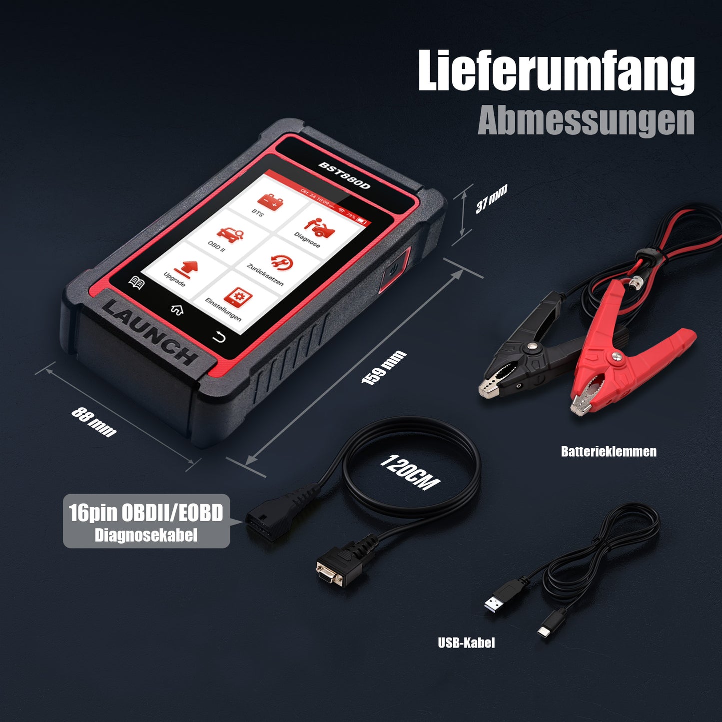 BST-880D OBDII/ Batterie Diagnosegerät