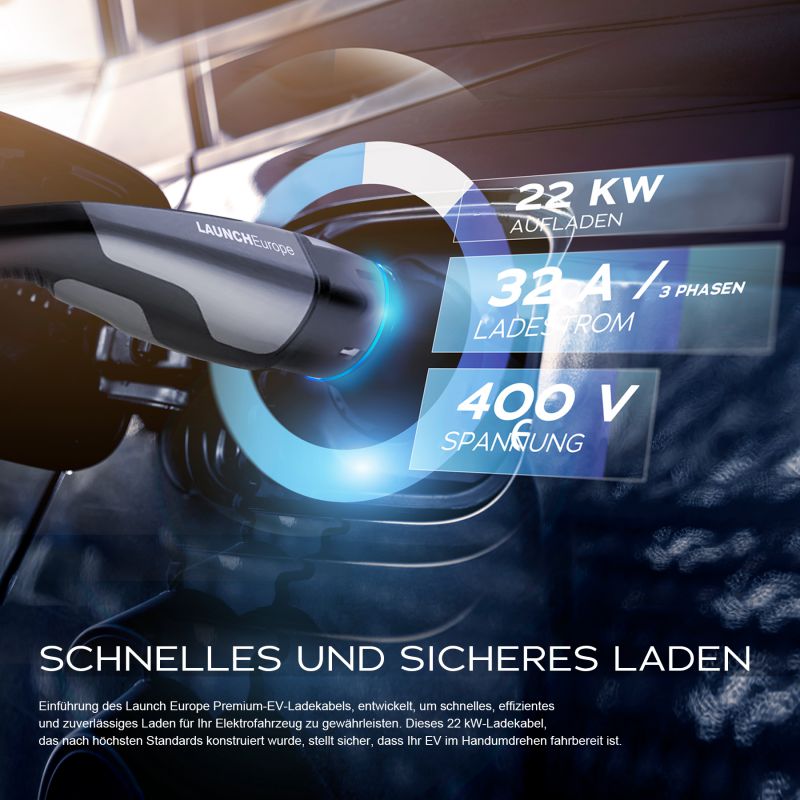 Kabel do ładowania Typ 2 | 22 kW | 7 m