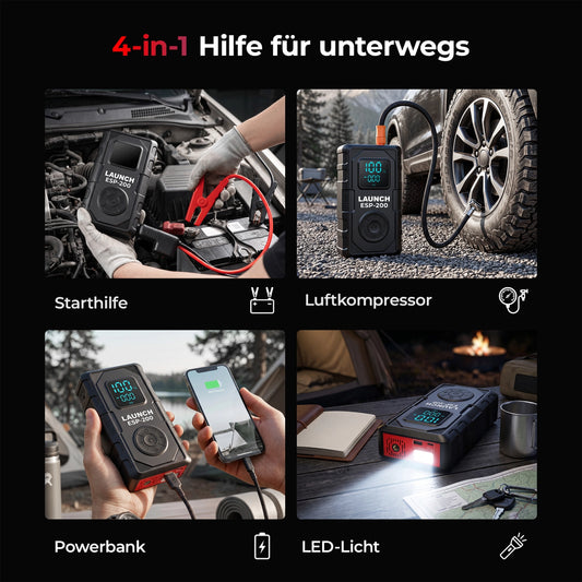 ESP-200 4-in-1 jump starter with air compressor
