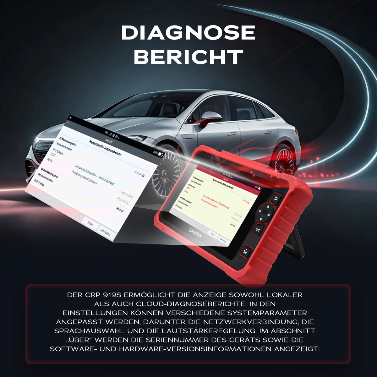 CRP 919S Diagnosebericht