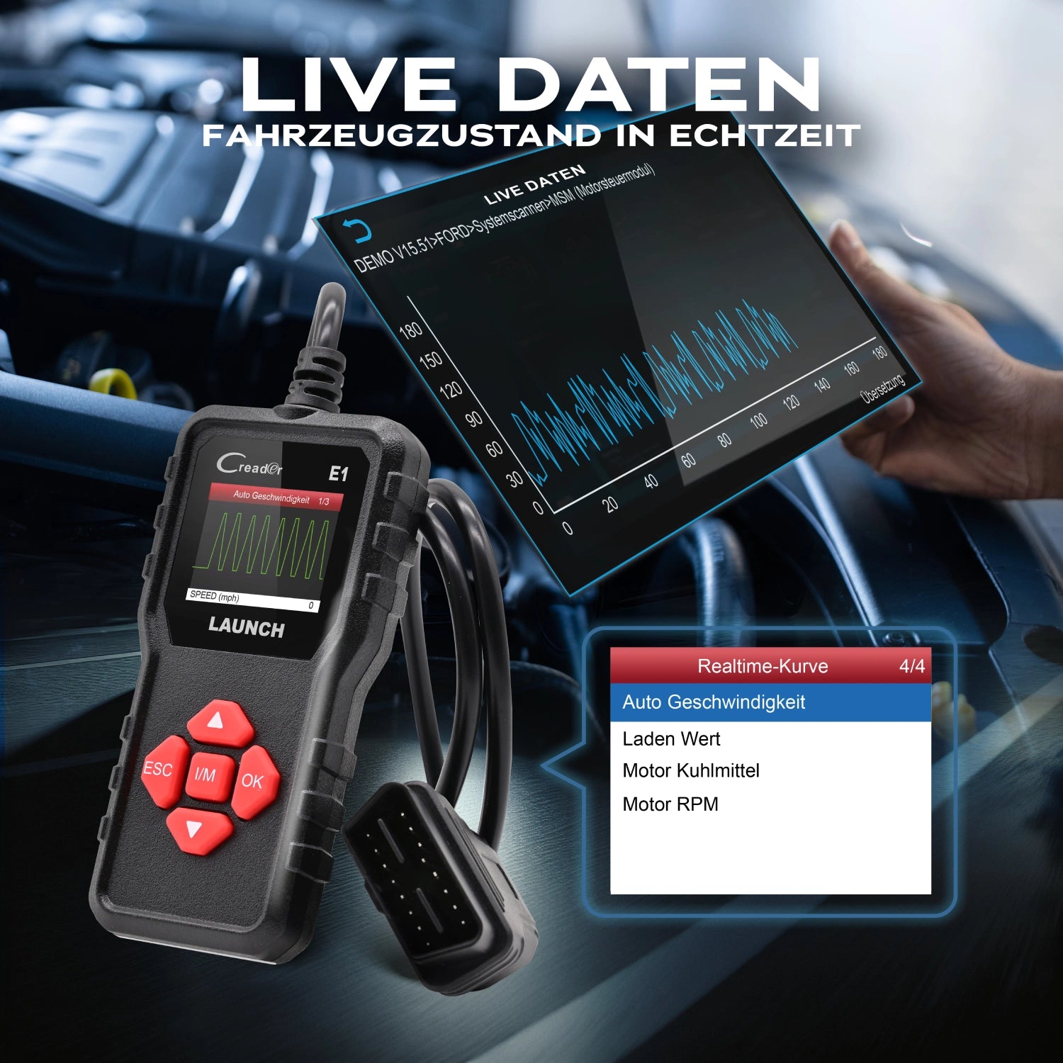 Creader E1 Live Daten