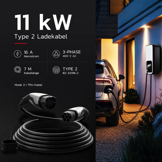Cavo di ricarica Tipo 2 | 11kW | 7m