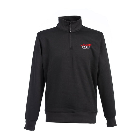 Felpa uomo con zip corta in 60% cotone e 40% poliestere.