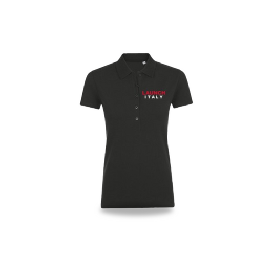 Polo donna, colore nero, Launch Italy